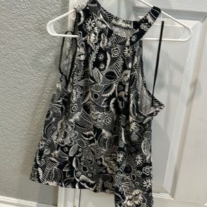 Large, black and white Anthropology tank